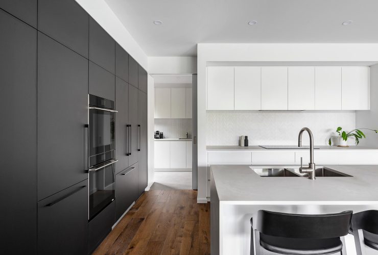 modern black and white kitchen