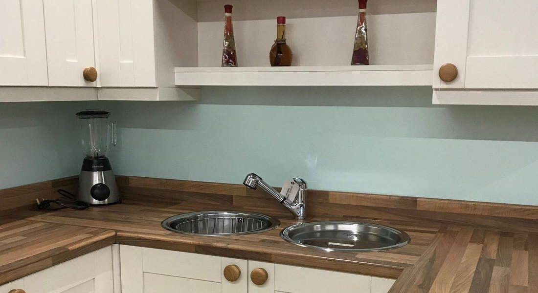 Cream and wood effect kitchen