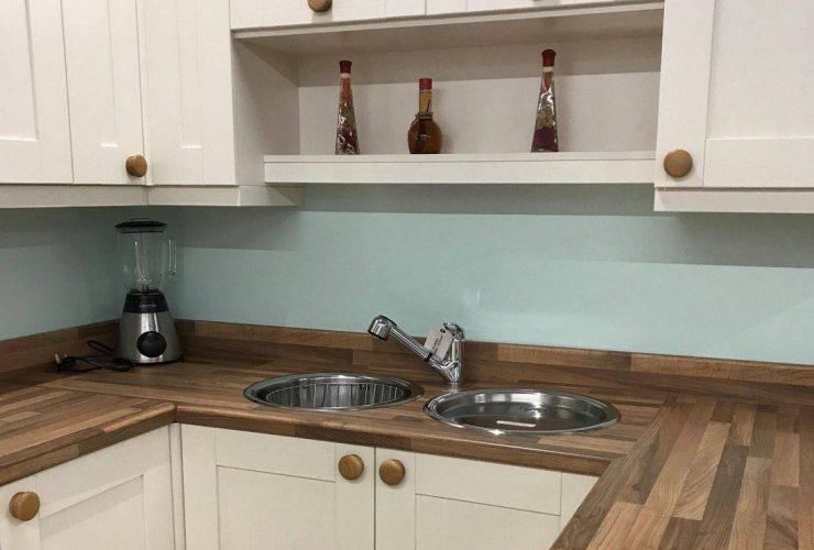 Cream and wood effect kitchen