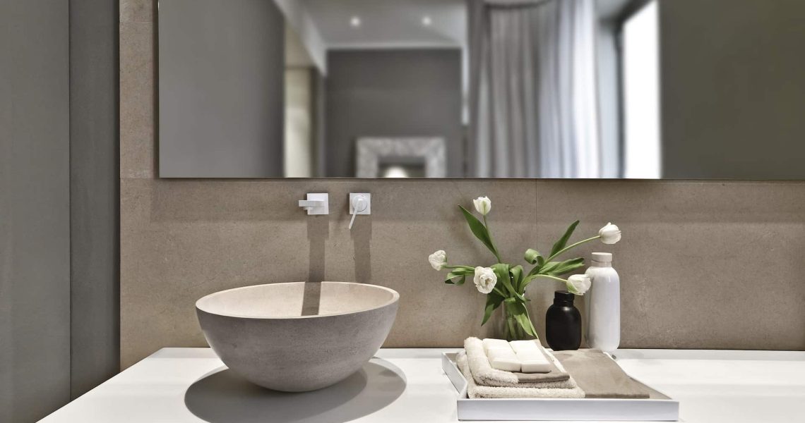 modern bathroom with feature sink