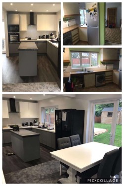 Collage of kitchen makeover by Jaxon Rose