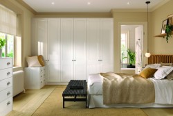 White fitted wardrobes