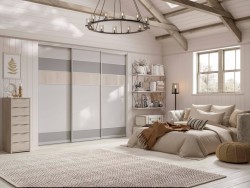Bedroom with satin grey chalk glass