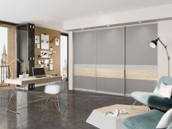 Silver grey-light grey bedroom wardrobes